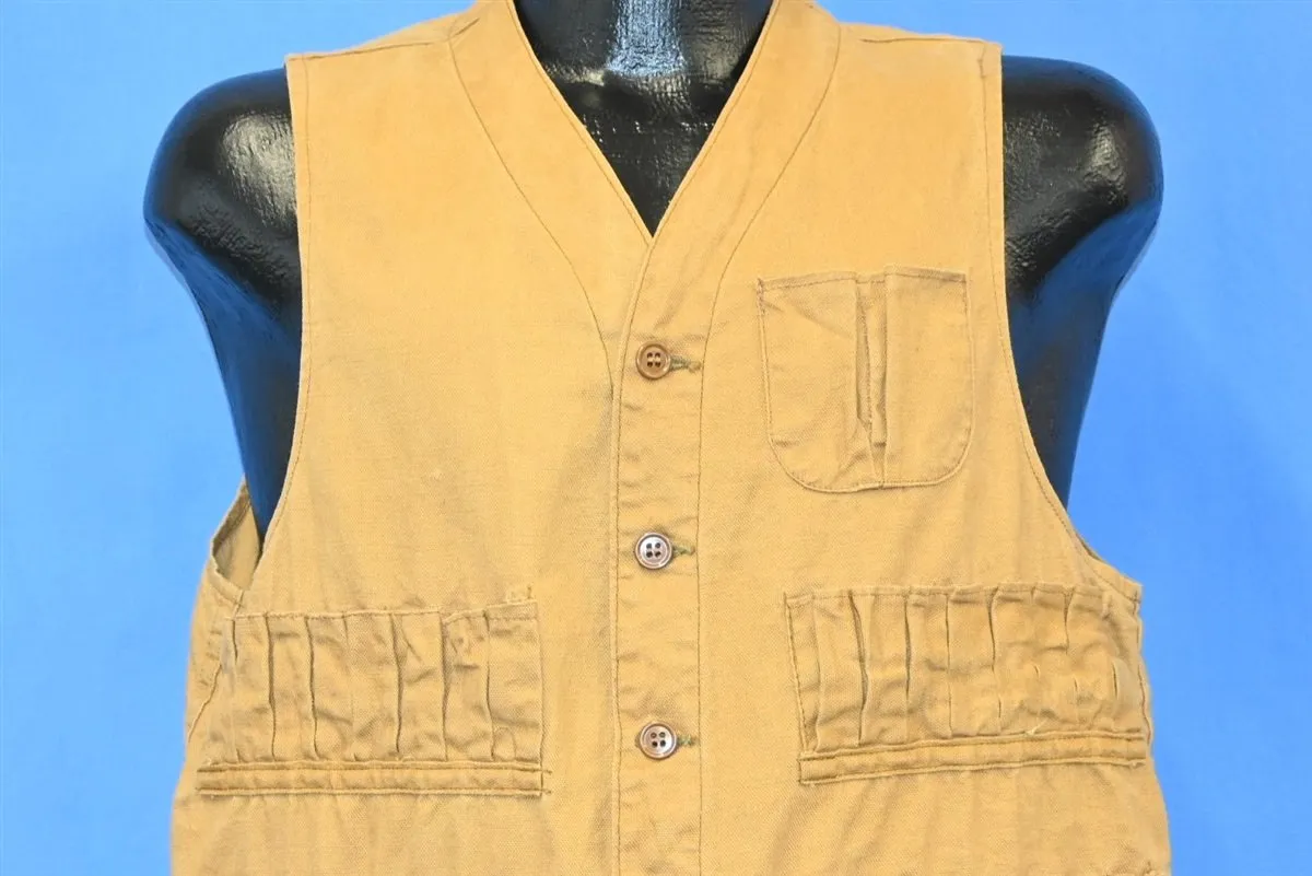 50s Drybak Brown Button Up Hunting Vest Medium