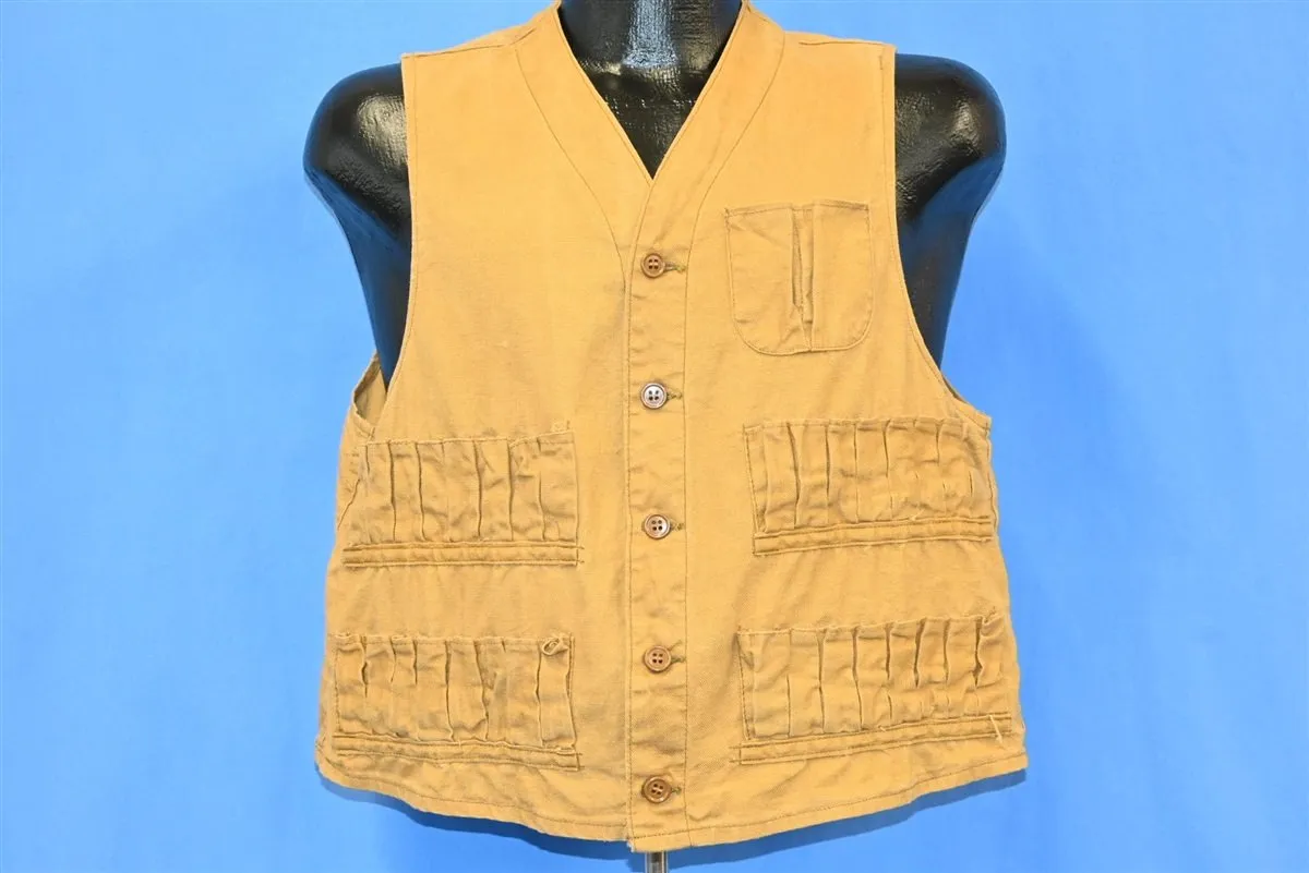 50s Drybak Brown Button Up Hunting Vest Medium