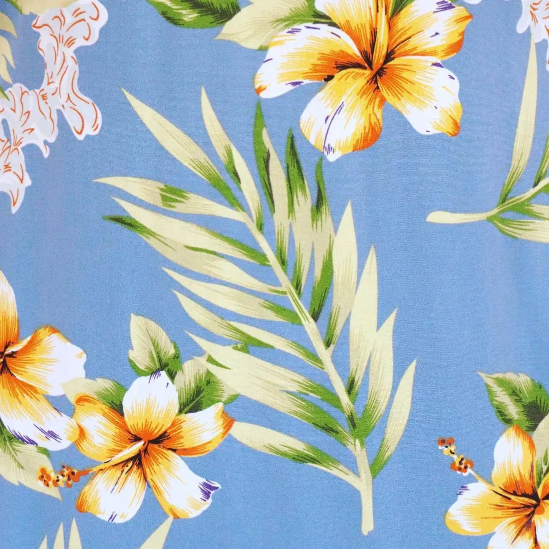 Atoll Blue Hawaiian Rayon Fabric by the Yard