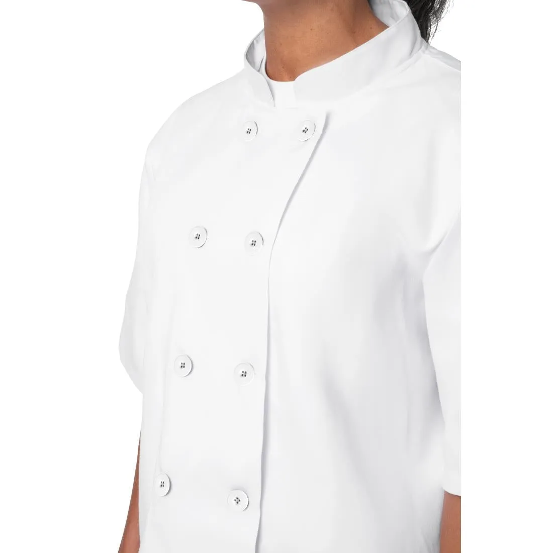 BB547- Nisbets Essentials Short Sleeve Chefs Jacket White (Pack of 2)