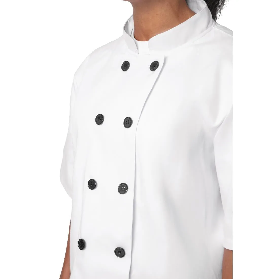 BB547- Nisbets Essentials Short Sleeve Chefs Jacket White (Pack of 2)