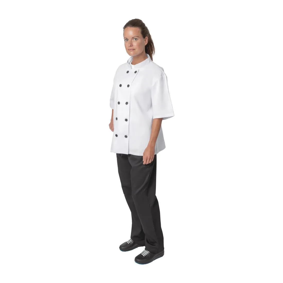 BB547- Nisbets Essentials Short Sleeve Chefs Jacket White (Pack of 2)