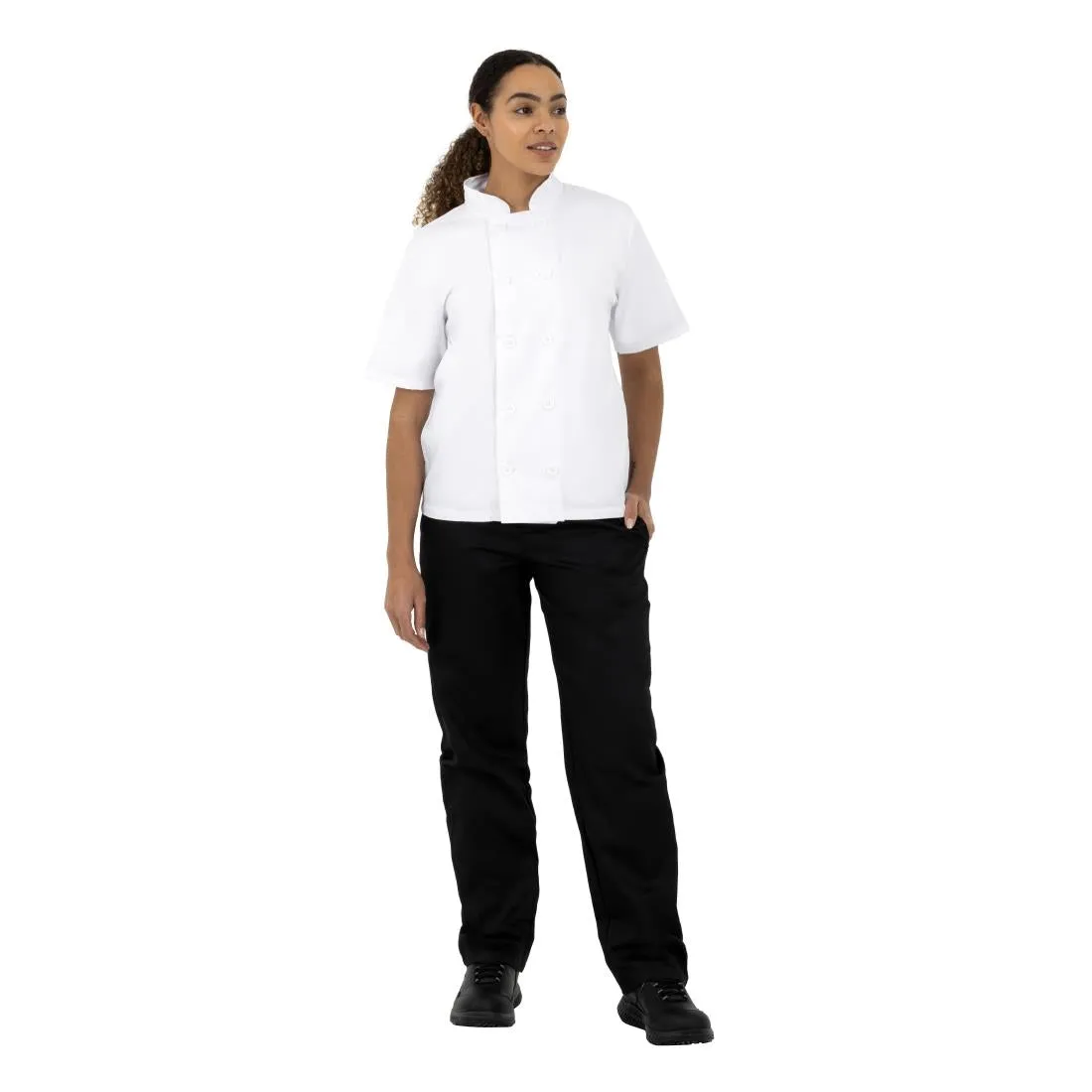 BB547- Nisbets Essentials Short Sleeve Chefs Jacket White (Pack of 2)