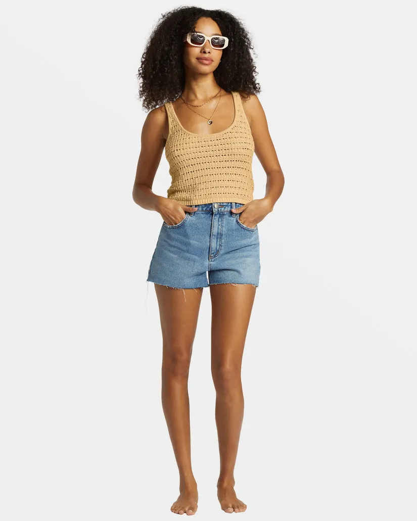 Billabong Hot Shot Crochet Cropped Tank