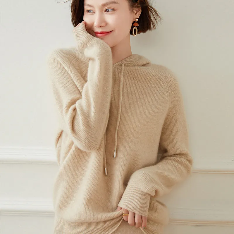 Cashmere Hoodie Sweater for Women Cashmere Hooded Cashmere Sweater