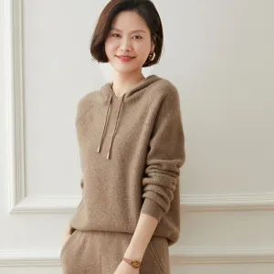 Cashmere Hoodie Sweater for Women Cashmere Hooded Cashmere Sweater