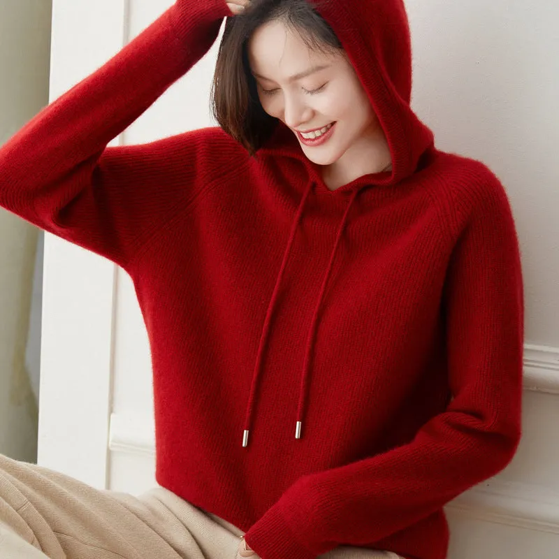 Cashmere Hoodie Sweater for Women Cashmere Hooded Cashmere Sweater