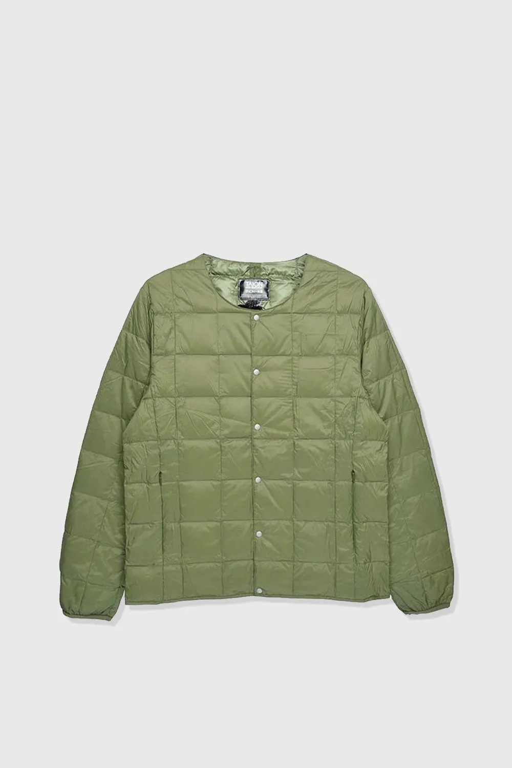 Crew Neck Down Jacket - Olive