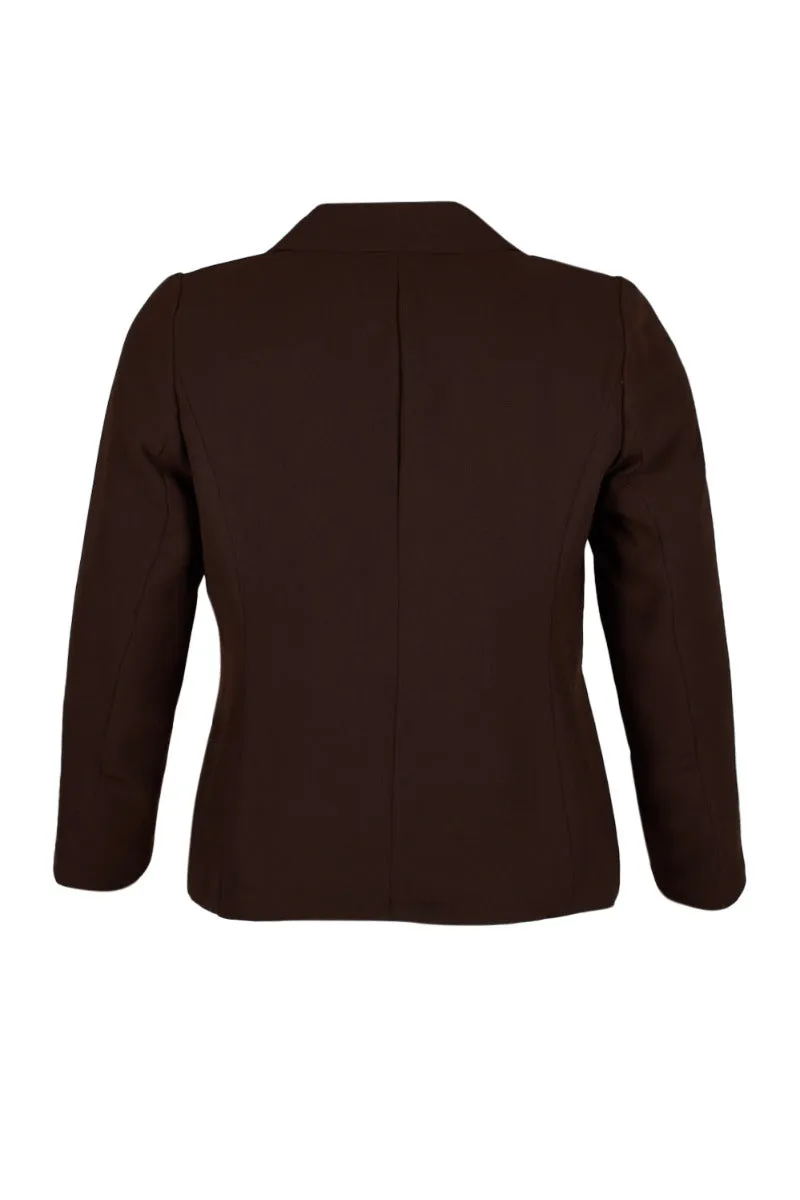 Danillo Notched Collar One Button Long Sleeve Gabardine Blazer