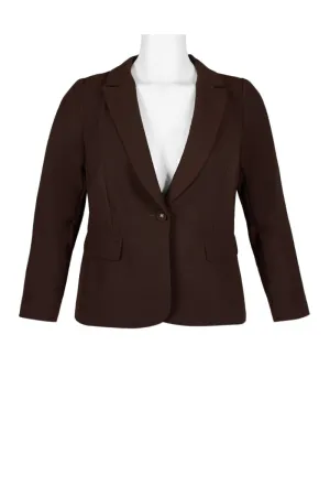 Danillo Notched Collar One Button Long Sleeve Gabardine Blazer