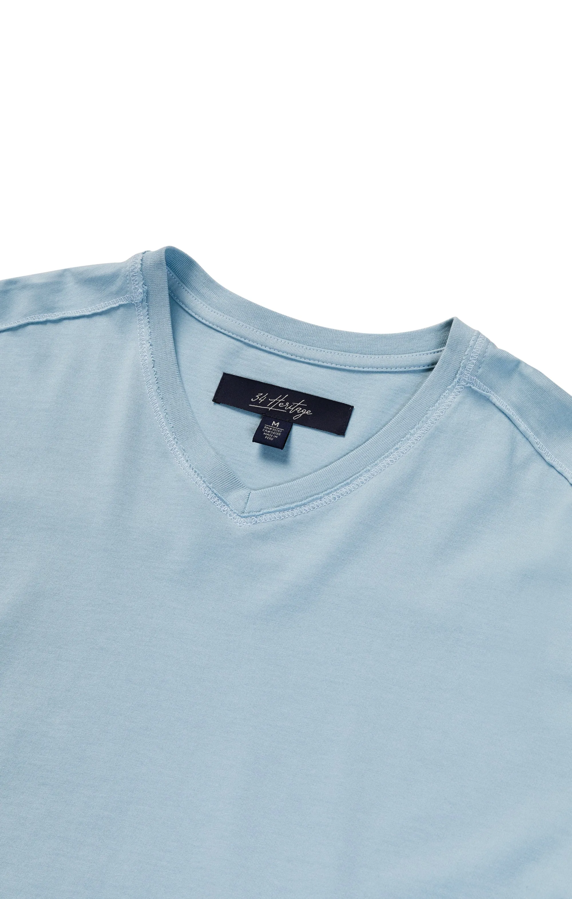 Deconstructed V-Neck T-Shirt in Forget-Me-Not