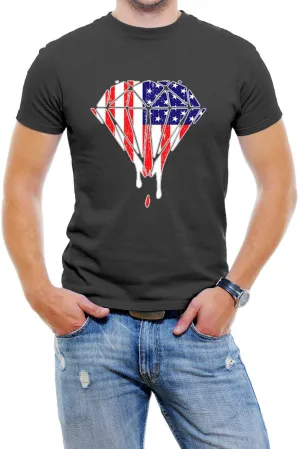 Dripping USA Galaxy Diamond Men T-Shirt Soft Cotton Short Sleeve Tee