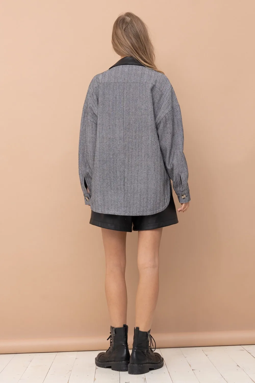 Ellie Oversized Herringbone Jacket