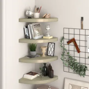 Floating Corner Shelves 4 pcs Oak 35x35x3.8 cm MDF