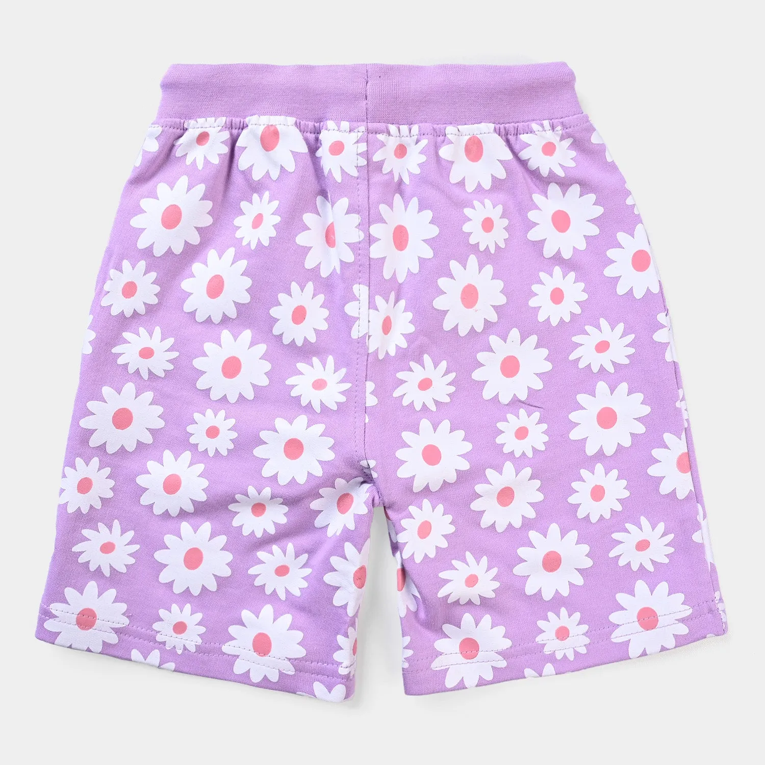 Girls Cotton Terry Short Flower-Tulip