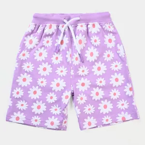 Girls Cotton Terry Short Flower-Tulip