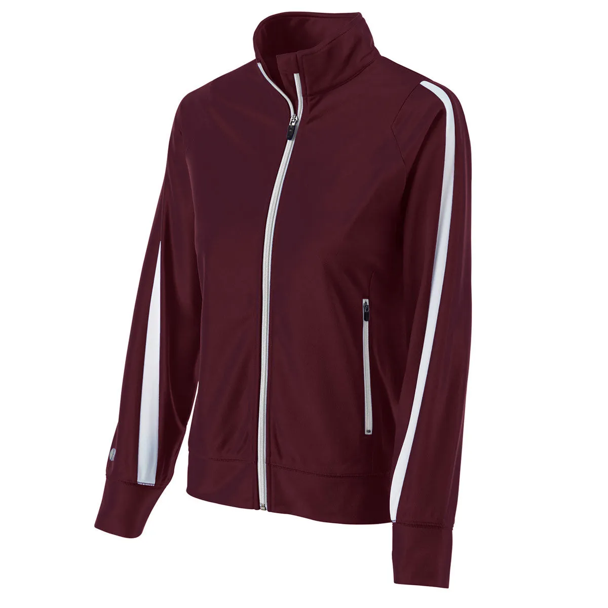 Holloway Women's Maroon/White Full Zip Determination Jacket