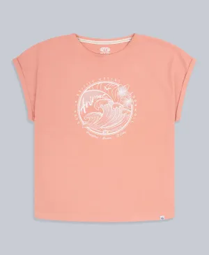 Holly Womens Printed T-Shirt - Coral