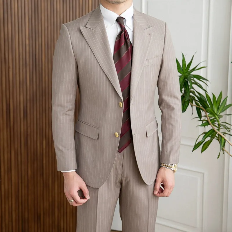 Homemade Fall and Winter Business British Style Slim Fit Suit Suit