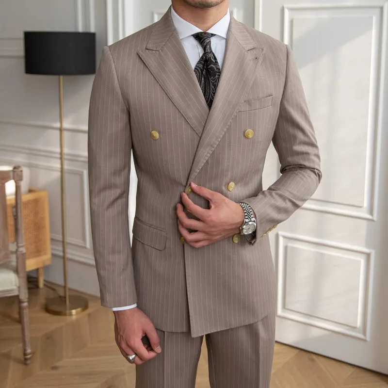 Homemade Fall and Winter Business British Style Slim Fit Suit Suit