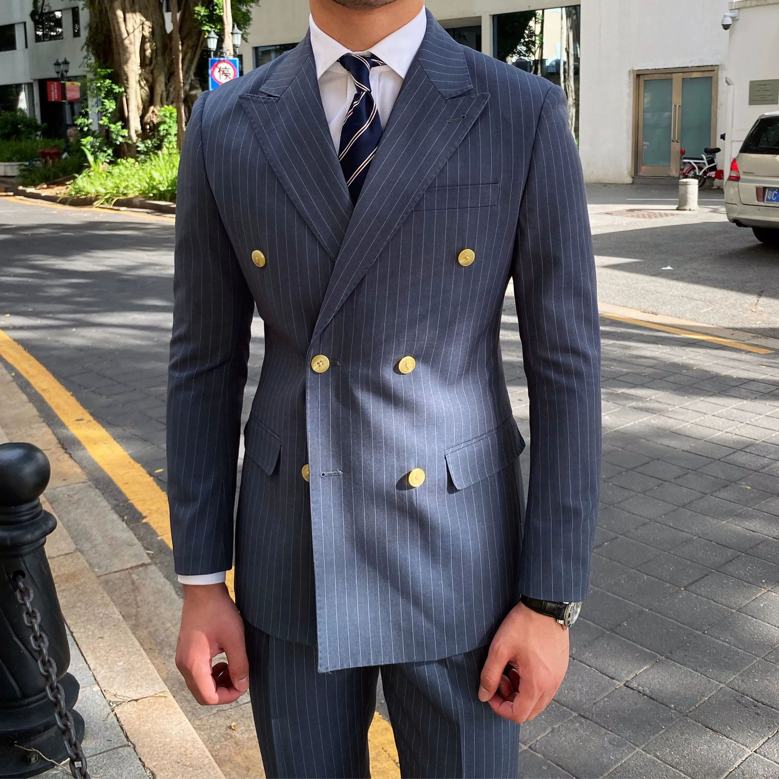 Homemade Fall and Winter Business British Style Slim Fit Suit Suit