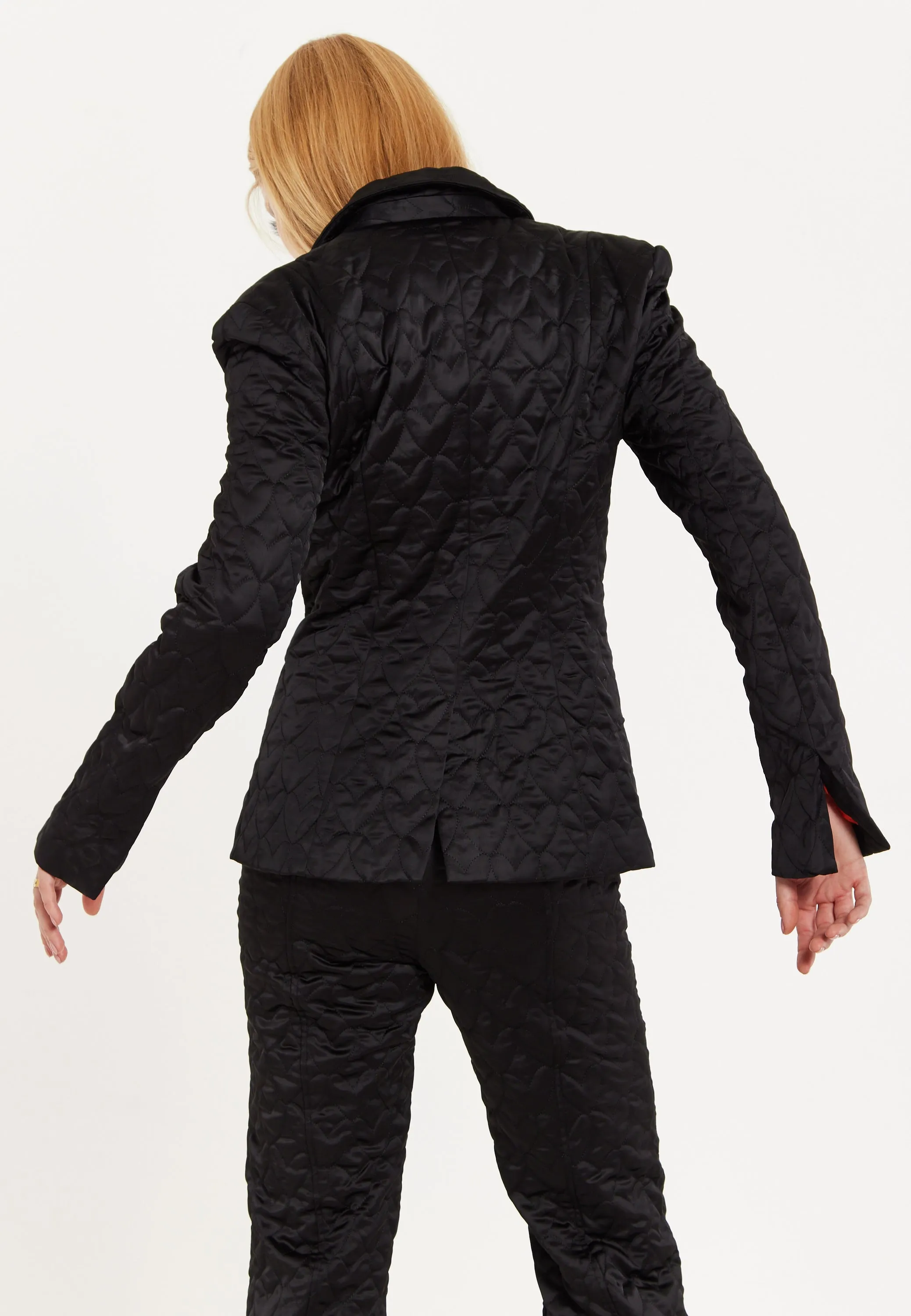 House Of Holland Heart Quilted Blazer in Black