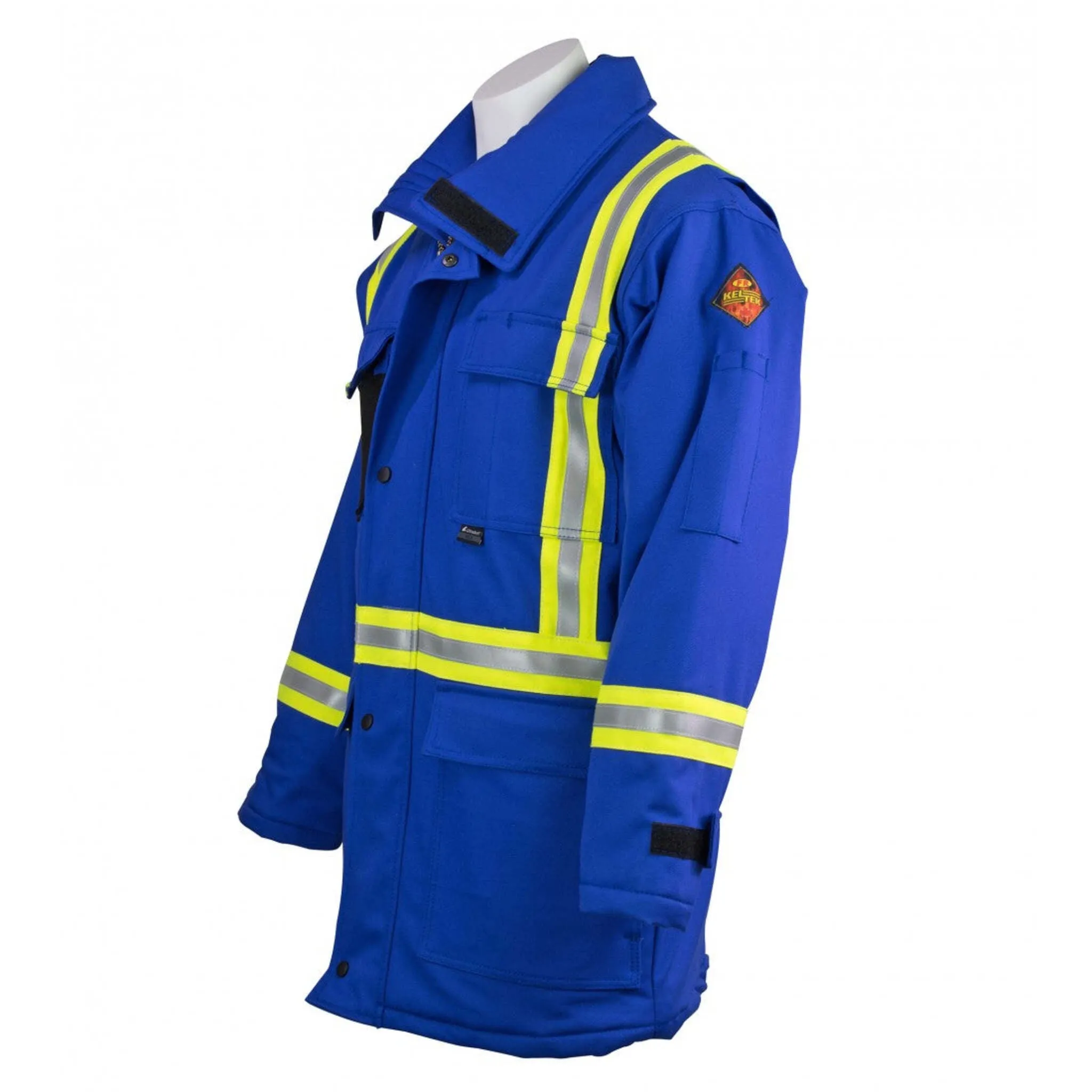 KELTEK 386S Insulated Flame Resistant Hi-Vis Premium Parka - HRC 4, ATPV 40.3 cal/cm², 88% Cotton, 3M Reflective, Multiple Pockets | Sizes S-5XL