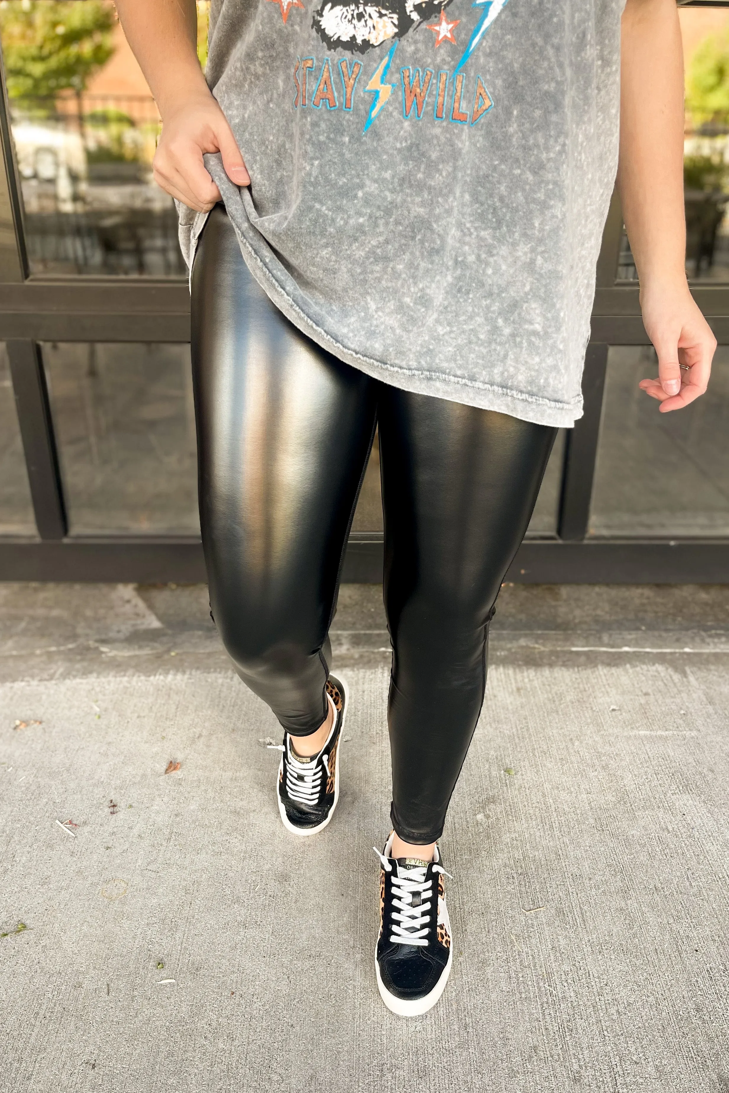 Leandra Glossy Liquid Faux Leather Highwaist Leggings *FINAL SALE*