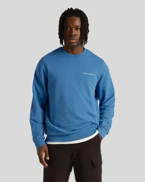 Loopback Embroidered Crew Neck Sweatshirt