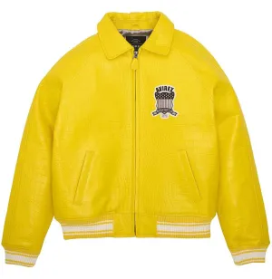 Mens Avirex Croc Icon Yellow Leather Jacket