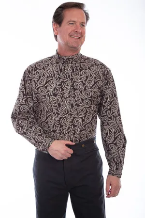 Men's Western Shirt Collection: Scully Rangewear Brown Paisley