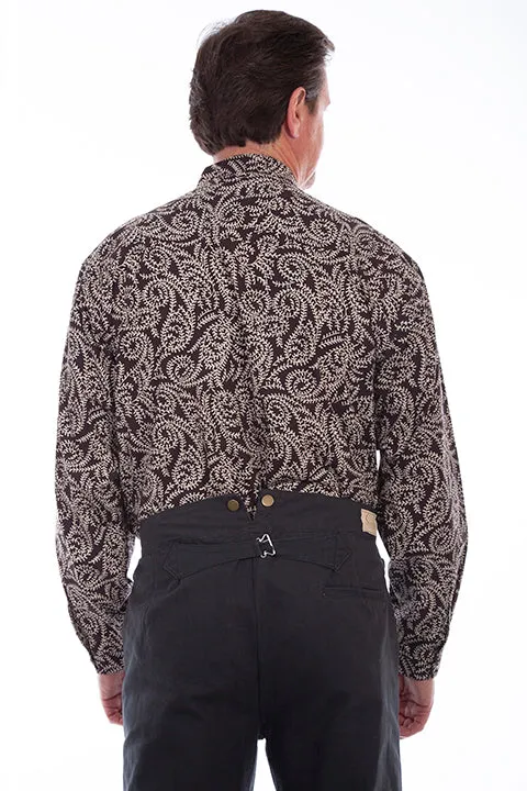 Men's Western Shirt Collection: Scully Rangewear Brown Paisley