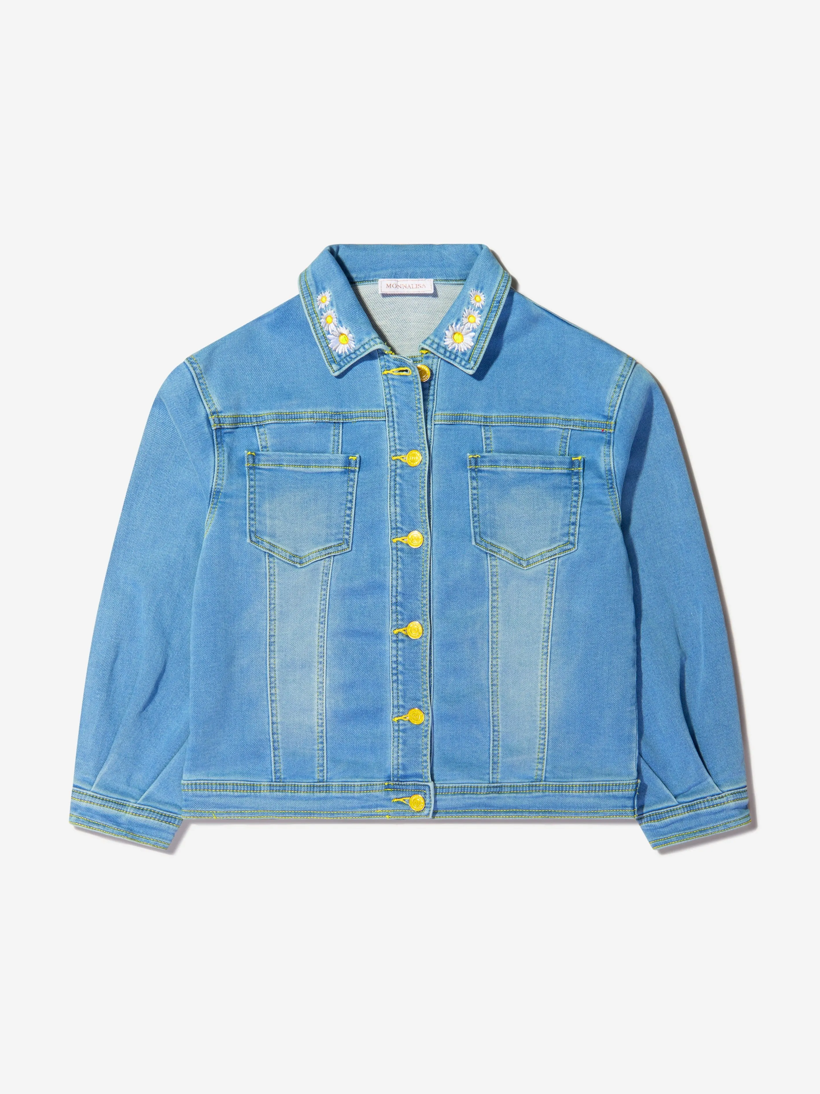 Monnalisa Girls Daisy Collar Denim Jacket