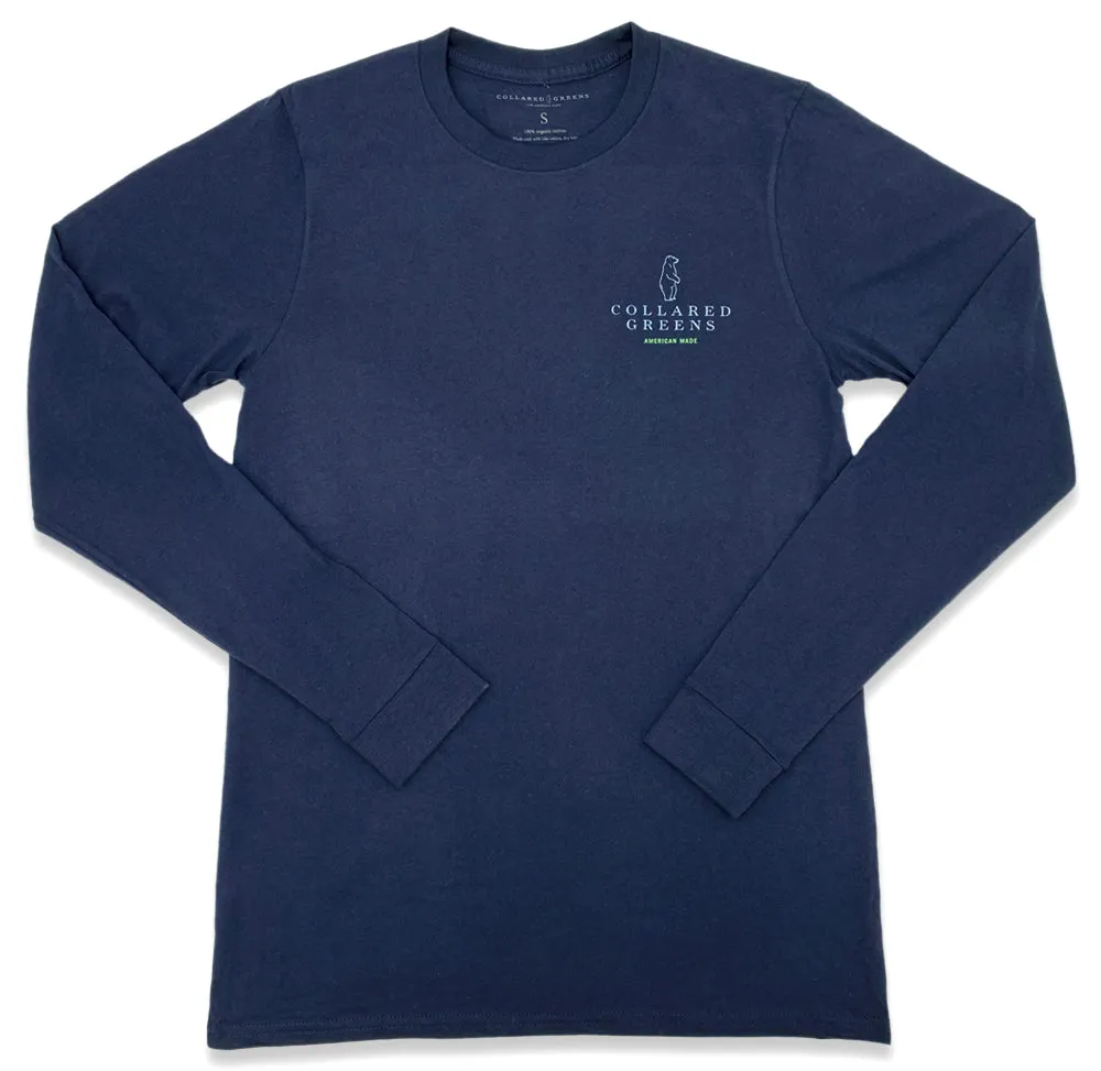 Mountain Bear: Long Sleeve T-Shirt - Navy