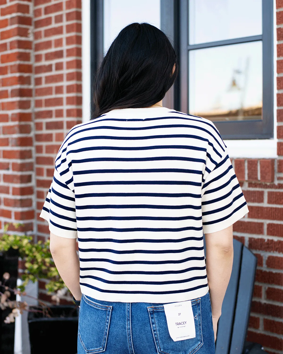 Navy Stripe Sweater Tee