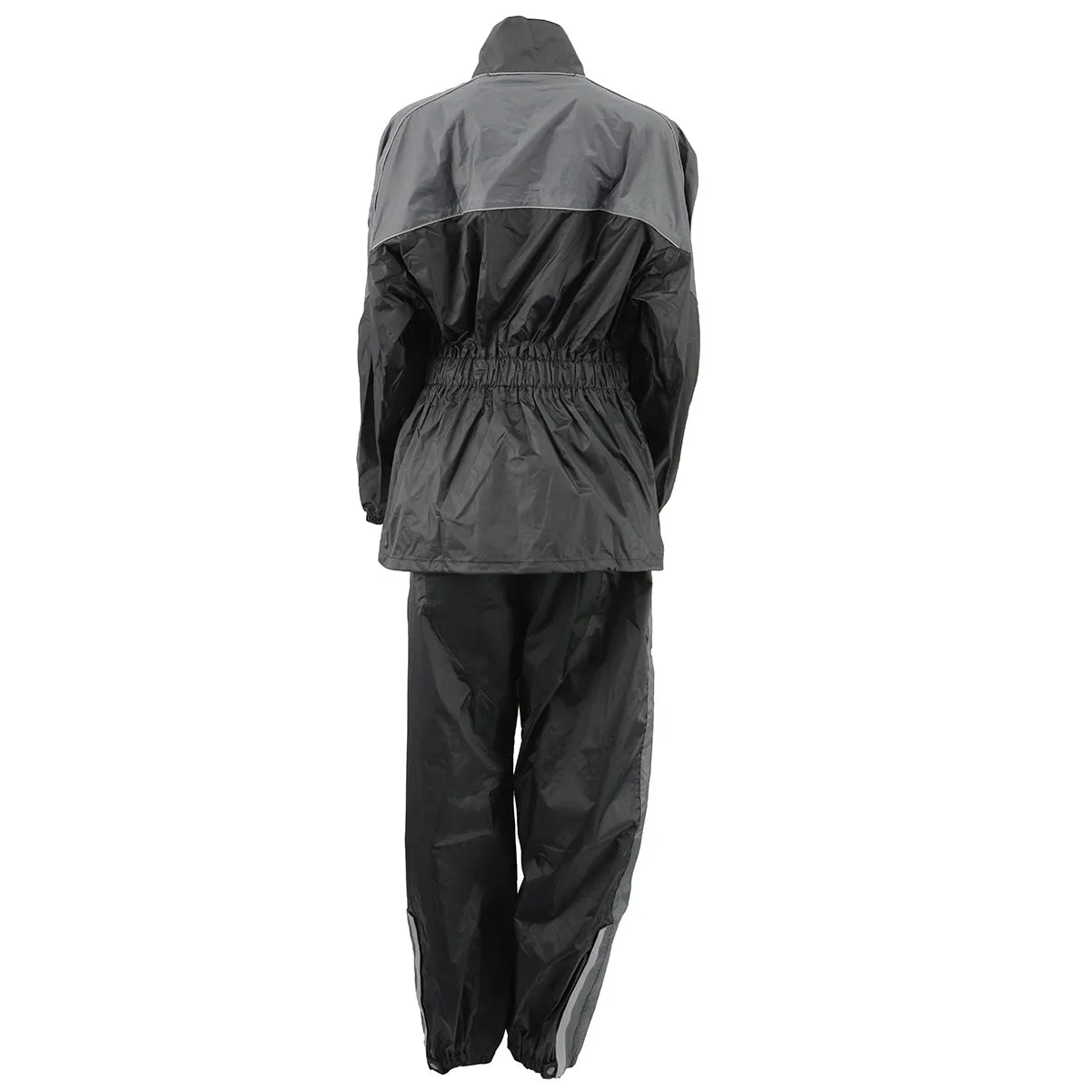 NexGen Ladies XS5001 Black and Grey Water Proof Rain Suit with Reflective Piping