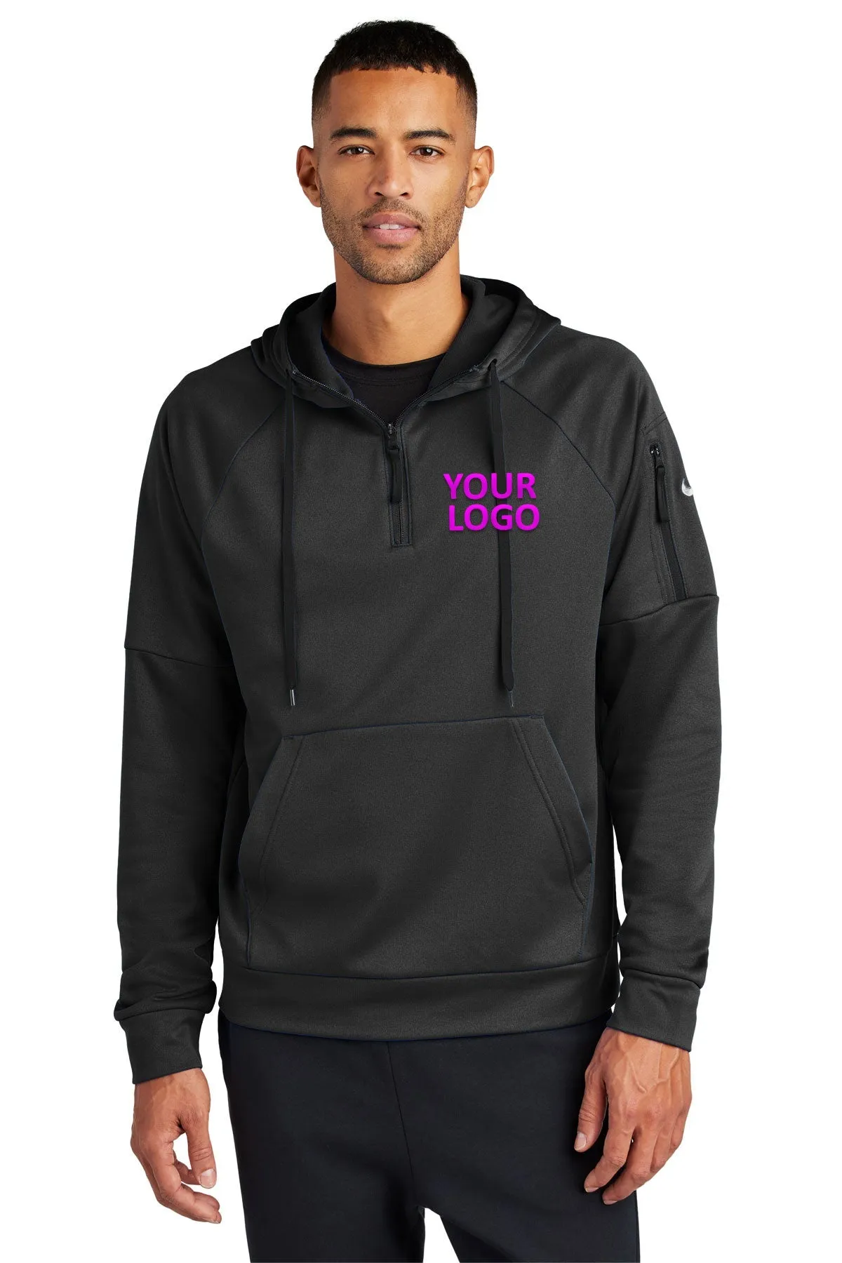 Nike Therma-FIT Pocket Fleece Custom Hoodies, Black