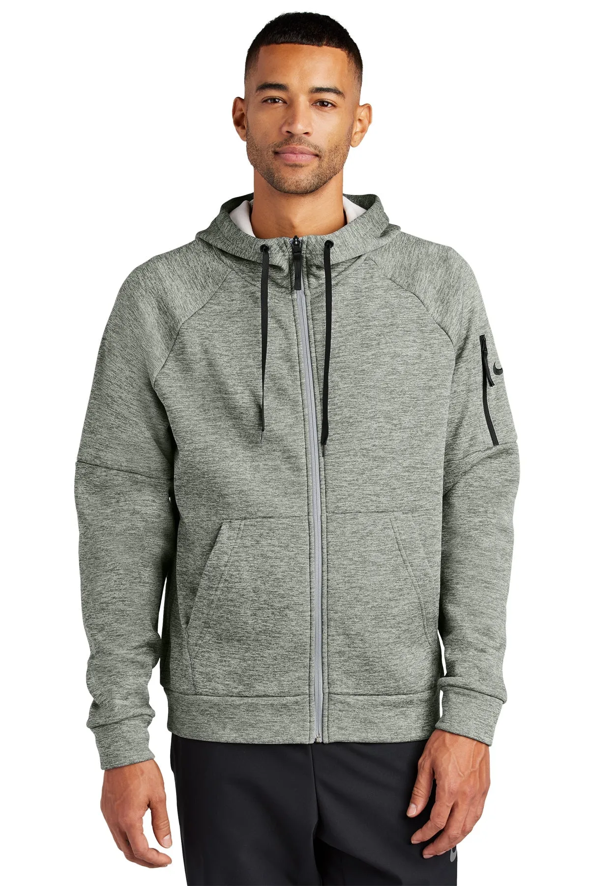 Nike Therma-FIT Pocket ZipUp Custom Hoodies, Dark Grey Heather