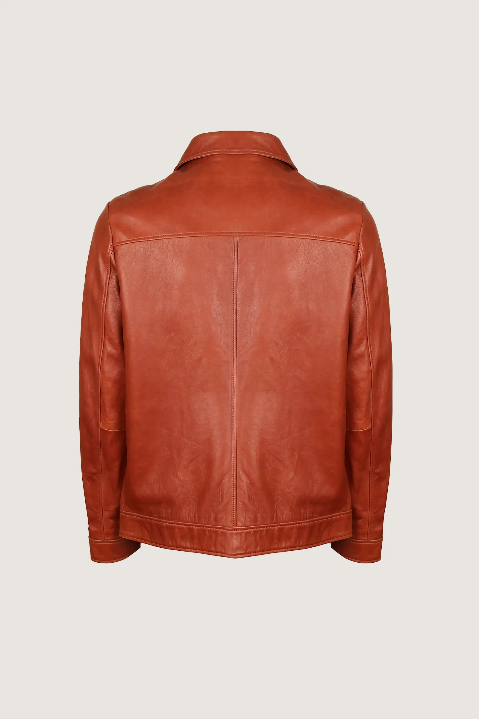 Novado - Classic Leather Jacket - Light Maroon - 1 Piece