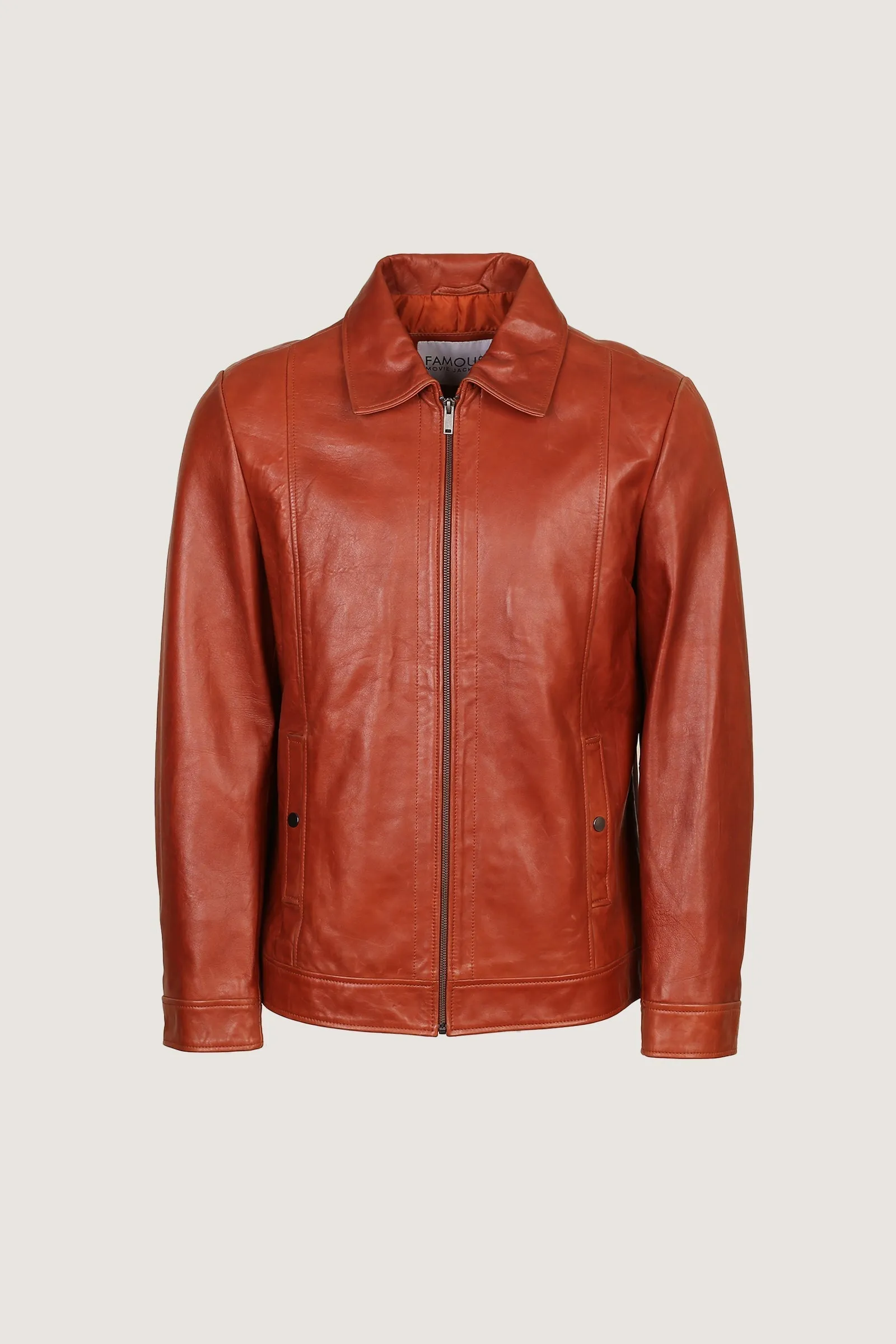 Novado - Classic Leather Jacket - Light Maroon - 1 Piece