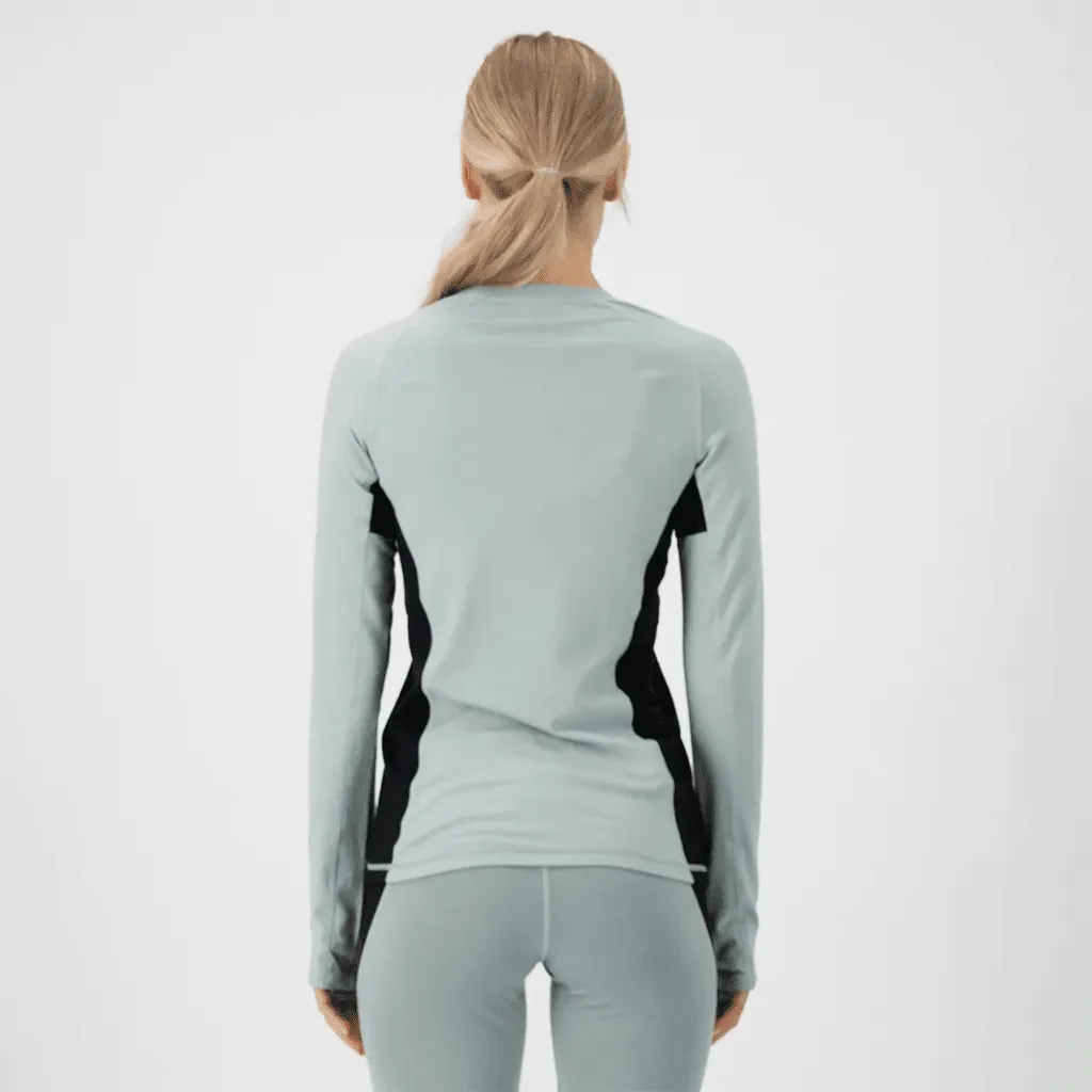 Olympus merino women's baselayer top - Glacier / Dew / Black