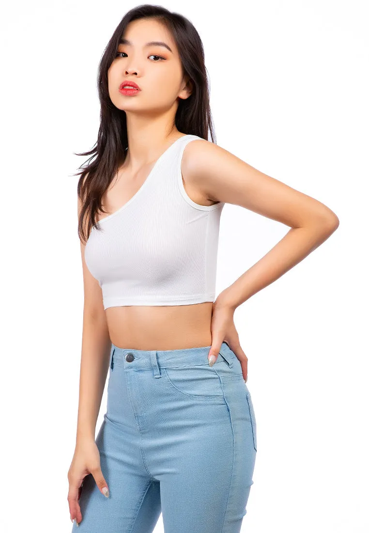 One Shoulder Knitted Crop Top