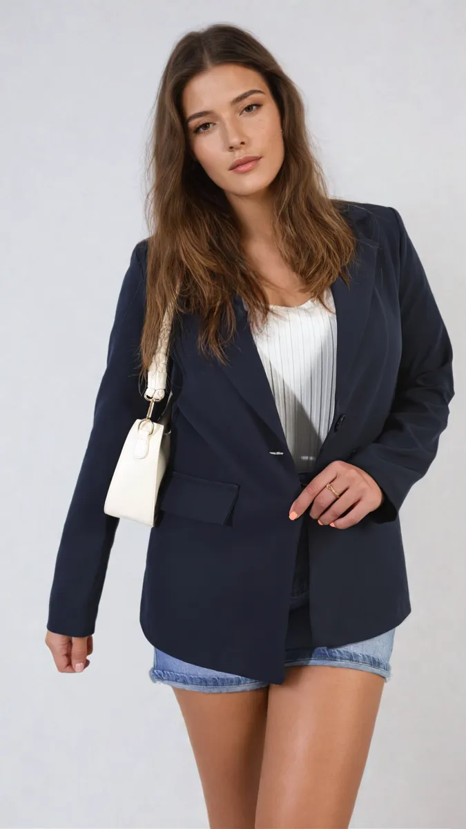 Open Front Oversized Casual Blazer