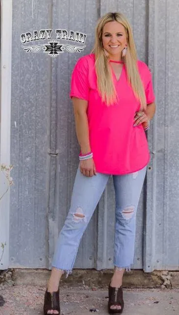 Poppin’ Pink Textline Top