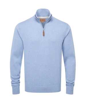 Porthmeor Quarter Zip Jumper - Sky Blue