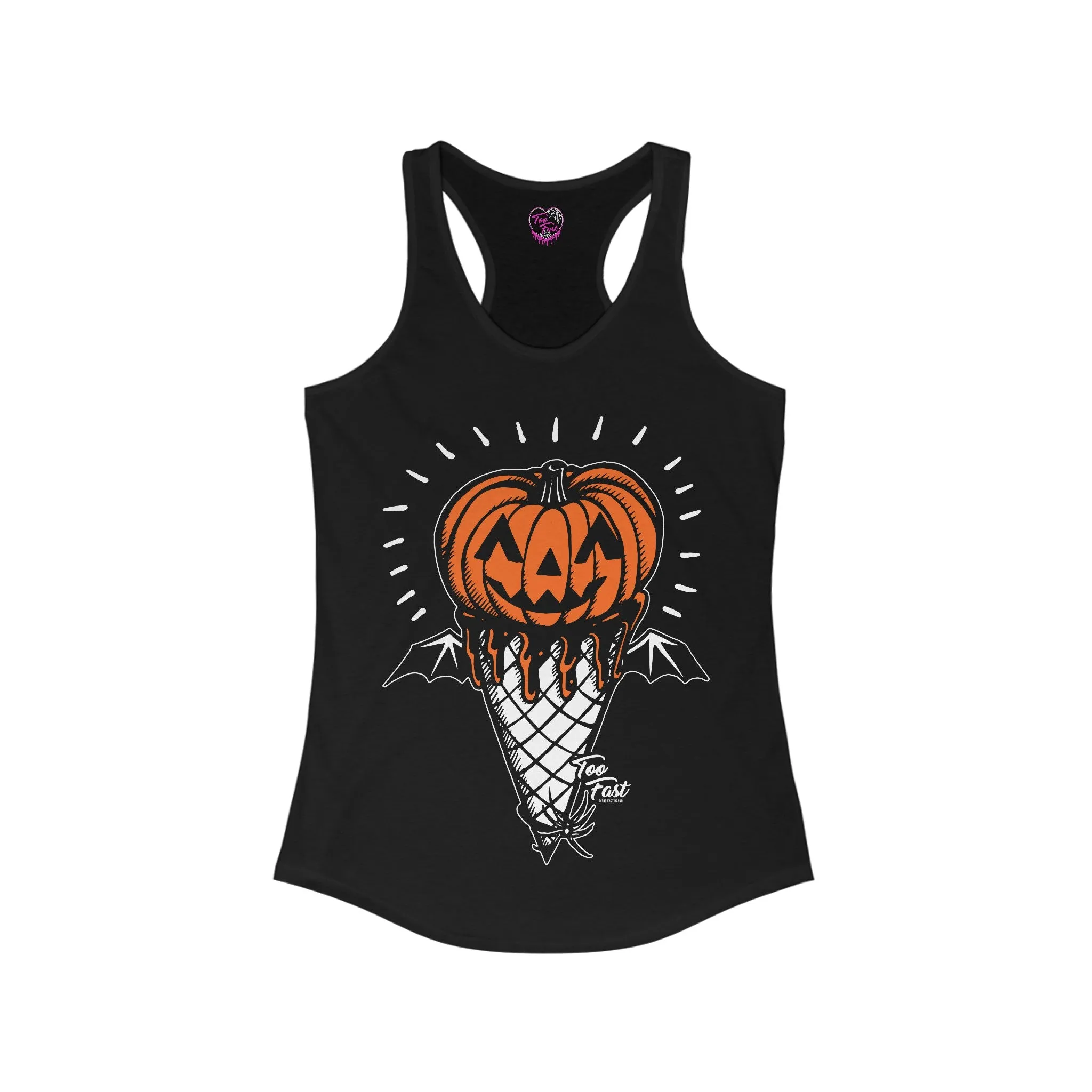 Pumpkin I Scream Cone Graphic Tank Racerback Tank