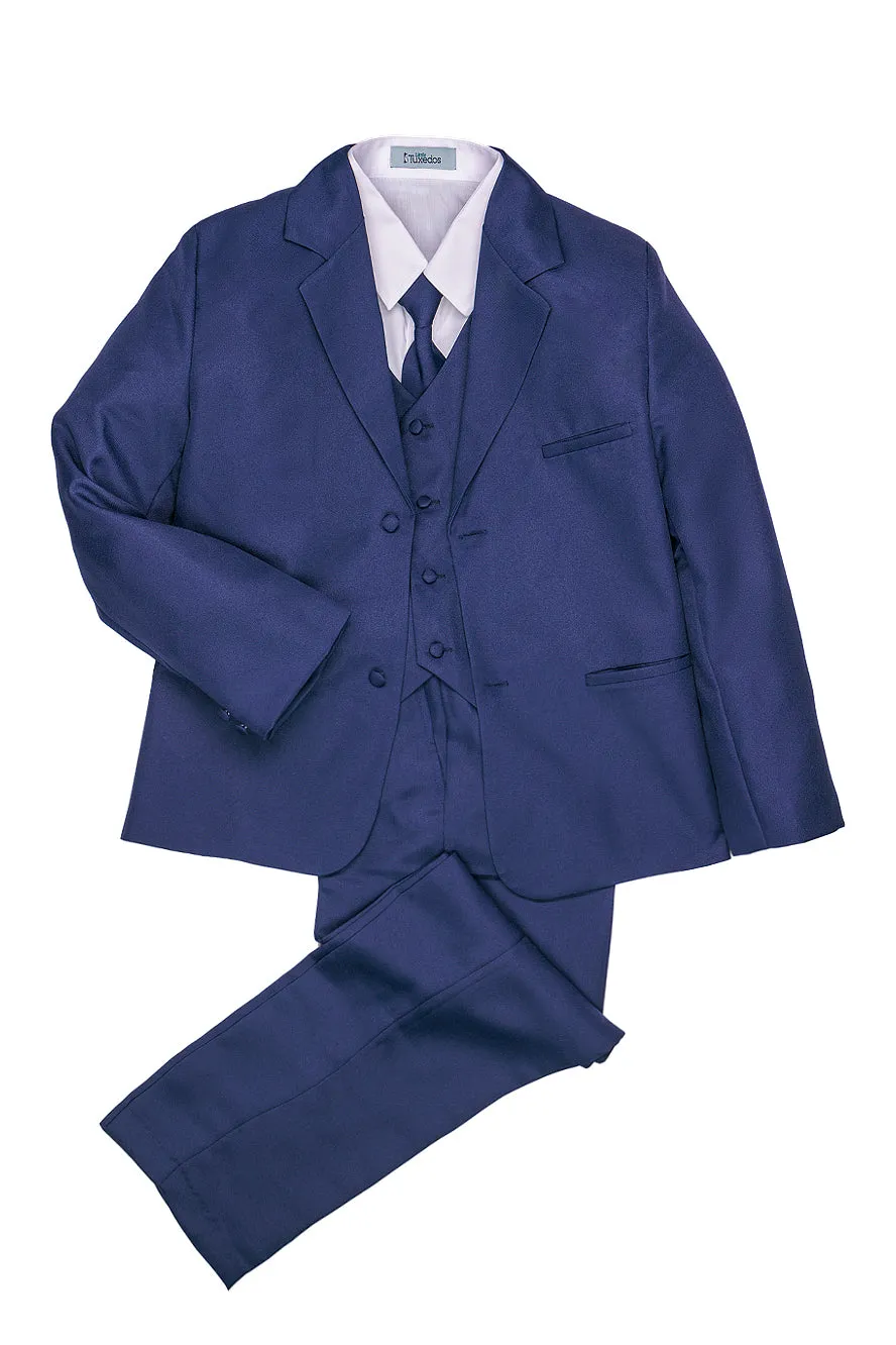 "Mason" Kids Indigo Suit (5-Piece Set)