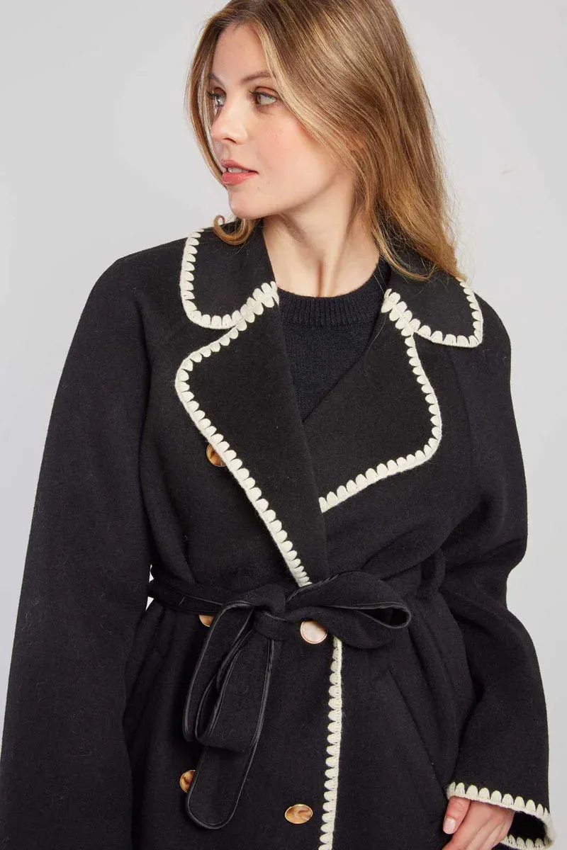 RENE DERHY Black & White Coat