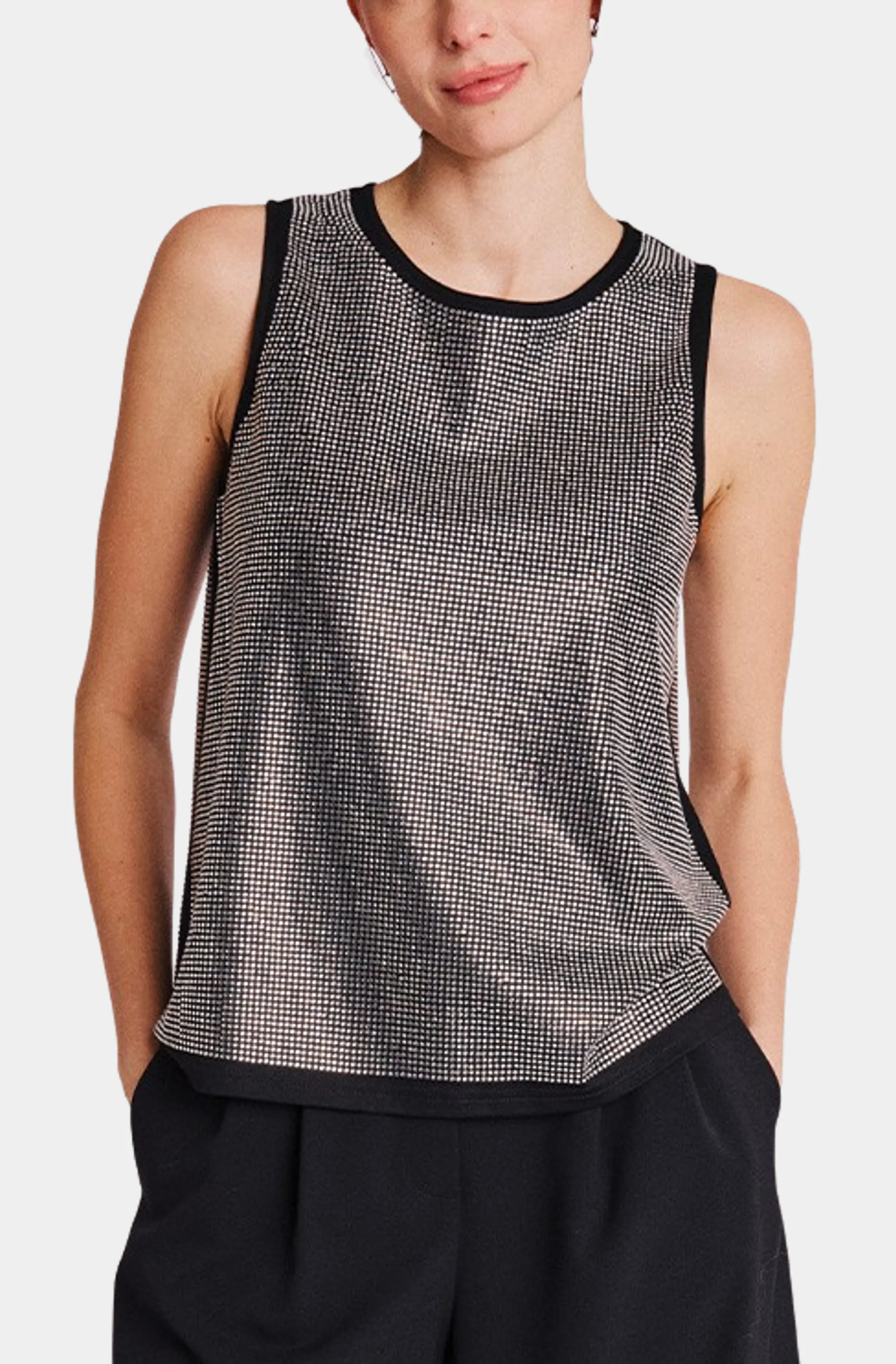 Round Neck Tank With Strass