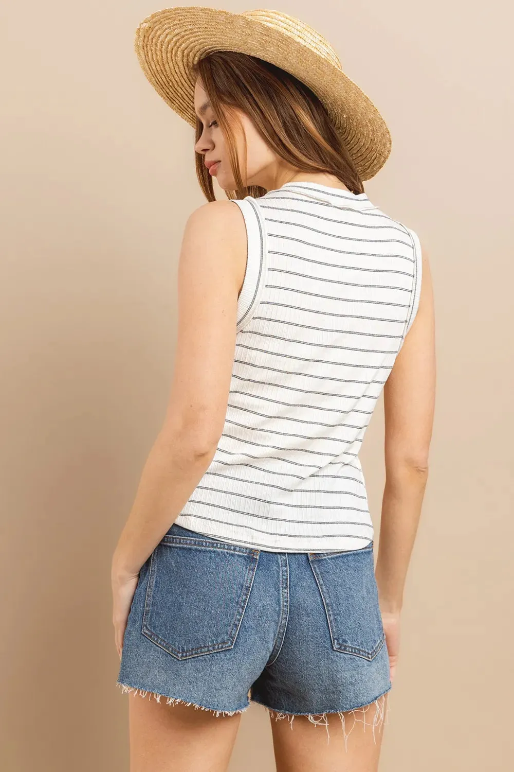 Striped Round Neck Tank